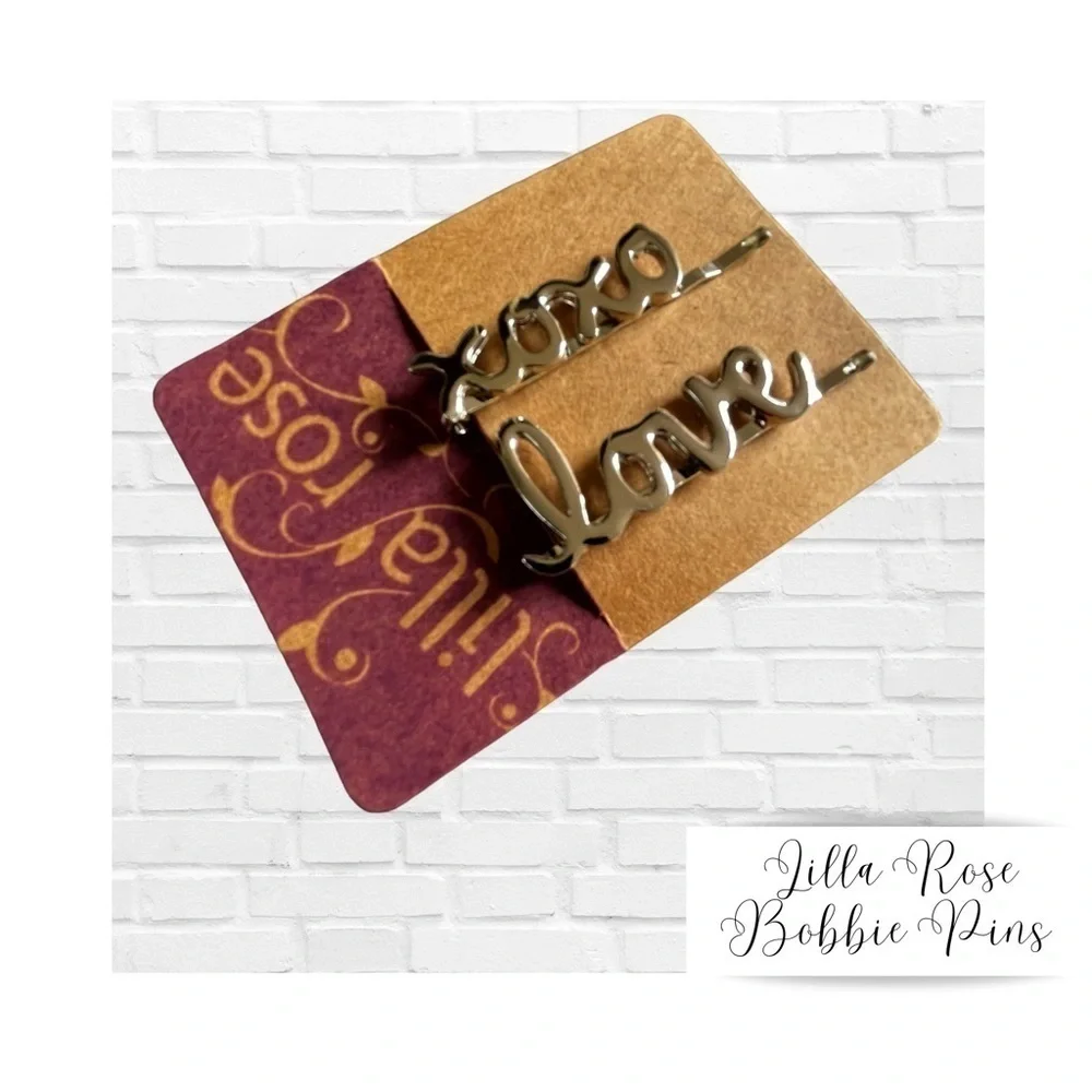 Lilla Rose Love XOXO Bobbie Bobby Pins Hair Accessories Wedding Valentines Day
